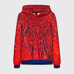 Толстовка-худи мужская Красный симбионт абстракция, цвет: 3D-синий