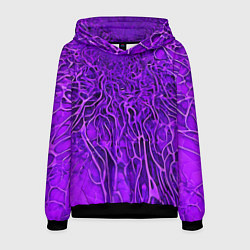 Толстовка-худи мужская Фиолетовый симбионт абстракция, цвет: 3D-черный