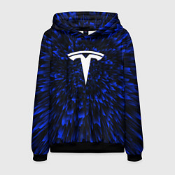 Толстовка-худи мужская Tesla blue energy, цвет: 3D-черный