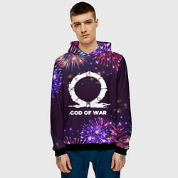 Толстовка-худи мужская Праздничный God of War, цвет: 3D-черный — фото 2