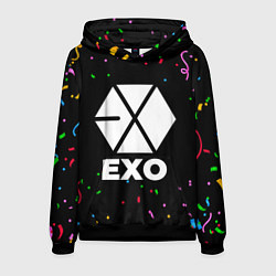 Толстовка-худи мужская Exo конфети, цвет: 3D-черный