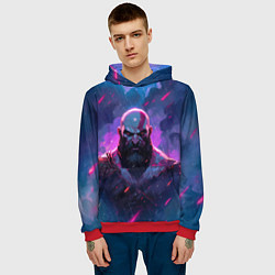 Толстовка-худи мужская Kratos - neon rain, цвет: 3D-красный — фото 2