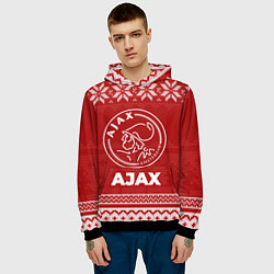 Толстовка-худи мужская Новогодний Ajax, цвет: 3D-черный — фото 2