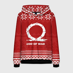 Толстовка-худи мужская Новогодний God of War, цвет: 3D-черный