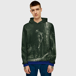 Толстовка-худи мужская Уставший воин после битвы, цвет: 3D-синий — фото 2