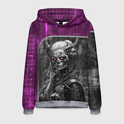 Толстовка-худи мужская Кибернетическая демоница, цвет: 3D-меланж