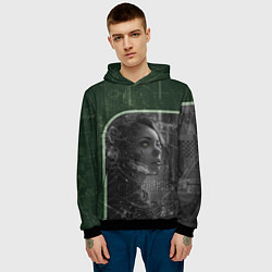 Толстовка-худи мужская Боевая девушука-киборг, цвет: 3D-черный — фото 2