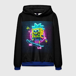Толстовка-худи мужская Sponge Bob on a skateboard - ai art fantasy, цвет: 3D-синий