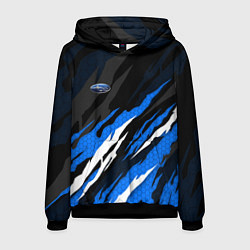 Толстовка-худи мужская Субару - черно-синий, цвет: 3D-черный