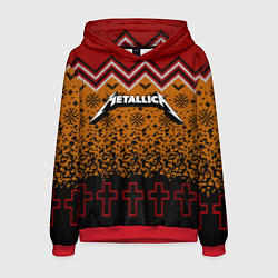 Толстовка-худи мужская Metallica christmas ugly sweater, цвет: 3D-красный