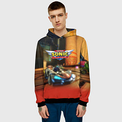 Толстовка-худи мужская Team Sonic racing - video game, цвет: 3D-черный — фото 2