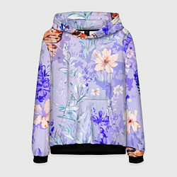 Толстовка-худи мужская Растения на розовом фоне, цвет: 3D-черный