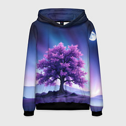Толстовка-худи мужская Фиолетовое дерево, цвет: 3D-черный