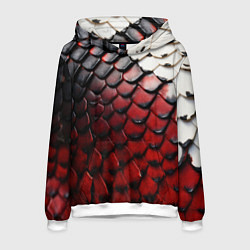 Толстовка-худи мужская Змеиная броня, цвет: 3D-белый