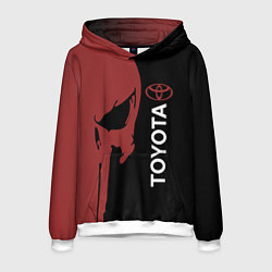 Толстовка-худи мужская Toyota и череп, цвет: 3D-белый