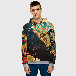 Толстовка-худи мужская Абстракция ктулху - нейросеть, цвет: 3D-меланж — фото 2