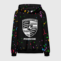 Толстовка-худи мужская Porsche конфети, цвет: 3D-черный