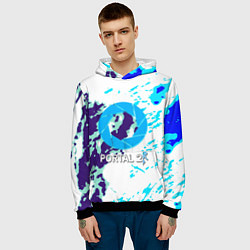 Толстовка-худи мужская Portal краски синие, цвет: 3D-черный — фото 2