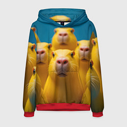 Толстовка-худи мужская Желтые капибары, цвет: 3D-красный