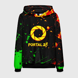 Толстовка-худи мужская Portal кислотные краски, цвет: 3D-черный