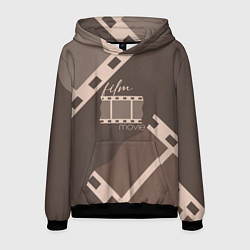 Толстовка-худи мужская Фильм - кинопленка, цвет: 3D-черный