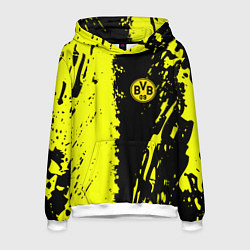 Толстовка-худи мужская Borussia краски текстура, цвет: 3D-белый