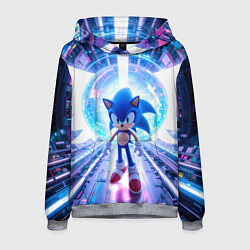 Толстовка-худи мужская Sonic неоновые крылья, цвет: 3D-меланж