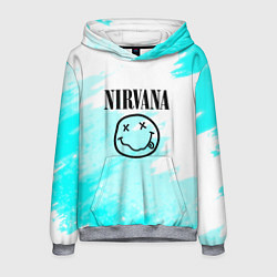 Толстовка-худи мужская Nirvana rock music color, цвет: 3D-меланж