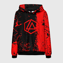 Толстовка-худи мужская Linkin park краски всплеск текстура, цвет: 3D-черный