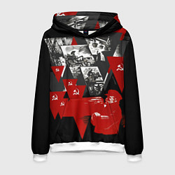 Толстовка-худи мужская Советская экономика - Владимир Ленин, цвет: 3D-белый