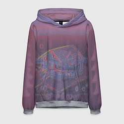 Толстовка-худи мужская Домик в лесу, цвет: 3D-меланж