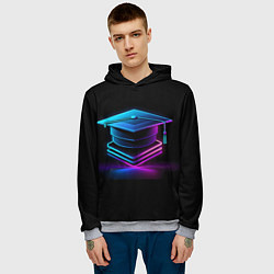 Толстовка-худи мужская Неоновая шапочка магистра, цвет: 3D-меланж — фото 2