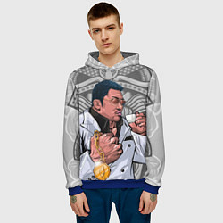 Толстовка-худи мужская Ма Дон Сок - якудза с капучино, цвет: 3D-синий — фото 2