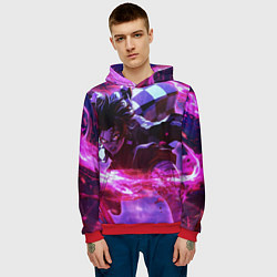 Толстовка-худи мужская Клинок рассекающий демонов - аниме, цвет: 3D-красный — фото 2