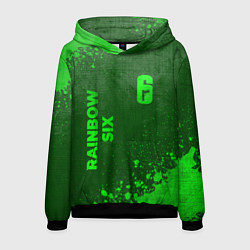 Толстовка-худи мужская Rainbow Six - green gradient вертикально, цвет: 3D-черный