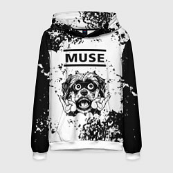 Толстовка-худи мужская Muse - рок пес, цвет: 3D-белый