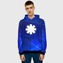 Толстовка-худи мужская Red Hot Chili Peppers blue poly, цвет: 3D-черный — фото 2