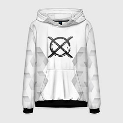 Толстовка-худи мужская CreepyPasta white poly, цвет: 3D-черный