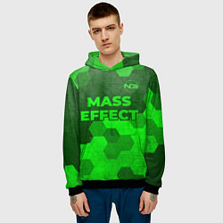 Толстовка-худи мужская Mass Effect - green gradient посередине, цвет: 3D-черный — фото 2