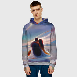 Толстовка-худи мужская Влюбленные на рассвете, цвет: 3D-меланж — фото 2