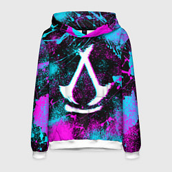 Толстовка-худи мужская Assassins creed shadows - neon color, цвет: 3D-белый