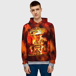 Толстовка-худи мужская Indiana Jones and the raiders of the lost ark, цвет: 3D-меланж — фото 2
