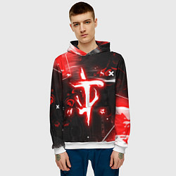 Толстовка-худи мужская Doom - неоновый, цвет: 3D-белый — фото 2