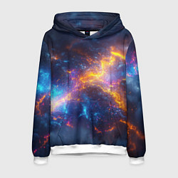 Толстовка-худи мужская Космическая текстура фон, цвет: 3D-белый