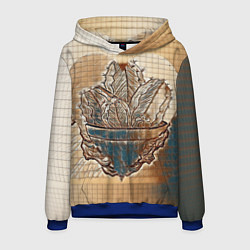 Толстовка-худи мужская Кактус в сердце, цвет: 3D-синий