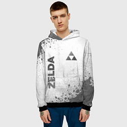 Толстовка-худи мужская Zelda - white gradient вертикально, цвет: 3D-черный — фото 2