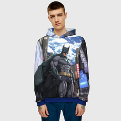 Толстовка-худи мужская Страж города Бэтмен, цвет: 3D-синий — фото 2