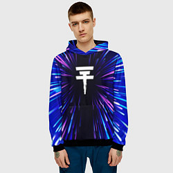 Толстовка-худи мужская Tokio Hotel neon energy, цвет: 3D-черный — фото 2