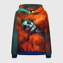 Толстовка-худи мужская Джокер и оранжевый дым, цвет: 3D-синий