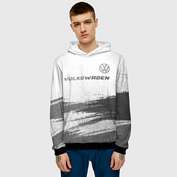 Толстовка-худи мужская Volkswagen - white gradient посередине, цвет: 3D-черный — фото 2
